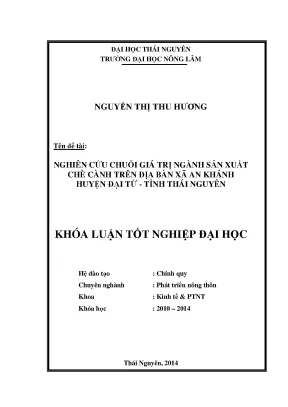 Luận văn thạc sĩ nghiên cứu chuỗi giá trị ngành sản xuất chè cành trên địa bàn xã an khánh huyện đại từ tỉnh thái nguyên