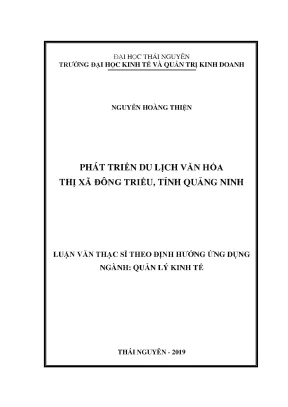 Luận văn thạc sĩ phát triển du lịch văn hóa thị xã đông triều tỉnh quảng ninh