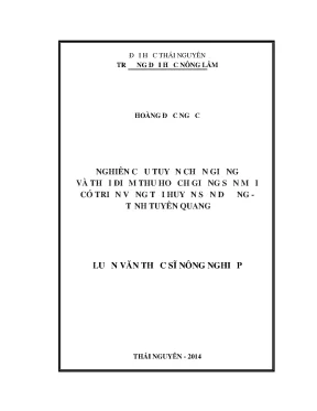 Luận văn thạc sĩ nghiên cứu tuyển chọn giống và thời điểm thu hoạch giống sắn mới có triển vọng tại huyện sơn dương tỉnh tuyên quang