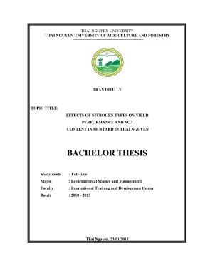Luận văn thạc sĩ effects of nitrogen types on yield performance and no3 content in mustard in thai nguyen