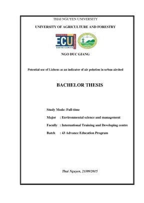 Luận văn thạc sĩ potential use of lichens as an indicator of air polution in urban airshed