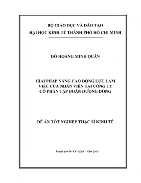 Giải pháp nâng cao động lực làm việc của nhân viên tại công ty cổ phần tập đoàn dương đông
