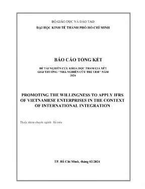 Promoting the willingness to apply ifrs of vietnamese enterprises in the context of international integration