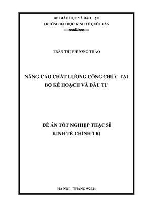 Luận văn thạc sĩ kinh tế chính trị nâng cao chất lượng công chức tại bộ kế hoạch và đầu tư