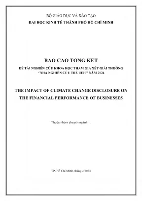The impact of climate change disclosure on the financial performance of businesses
