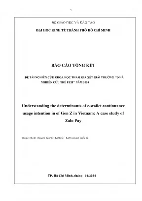 Understanding the determinants of e‑wallet continuance usage intention in of gen z in vietnam a case study of zalo pay