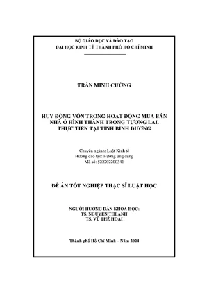 Huy động vốn trong hoạt động mua bán nhà ở hình thành trong tương lai thực tiễn tại tỉnh bình dương