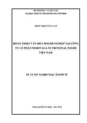 Hoàn thiện văn hóa doanh nghiệp ở công ty cổ phần morinaga nutritional foods việt nam