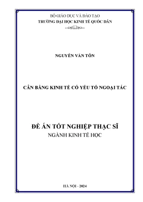 Luận văn thạc sĩ kinh tế học cân bằng kinh tế có yếu tố ngoại tác