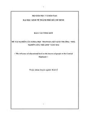 The influence of educational level on the income of people in the central highland