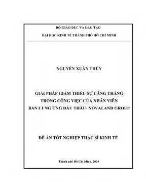 Giải pháp giảm thiểu sự căng thẳng trong công việc của nhân viên ban cung ứng đấu thầu novaland group