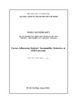 Factors influencing students sustainability behaviors at ueh university