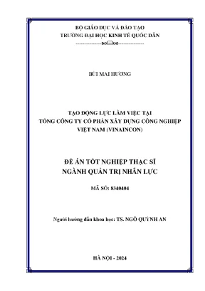 Luận văn thạc sĩ quản trị nhân lực tạo động lực làm việc tại tổng công ty cổ phần xây dựng công nghiệp việt nam