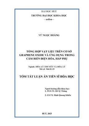 Tóm tắt tổng hợp vật liệu trên cơ sở graphene oxide và ứng dụng trong cảm biến điện hóa hấp phụ