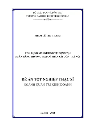 Luận văn thạc sĩ quản trị kinh doanh ứng dụng marketing tự động tại ngân hàng thương mại cổ phần sài gòn hà nội