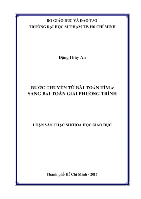 Luan van thac si giao duc tieu hoc buoc chuyen tu bai toan tim x sang bai toan giai phuong trinh