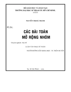 Luận văn thạc sĩ đại số các bài toán mở rộng nhóm