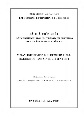 Metaverse services in the fashion field research on gene z in ho chi minh city
