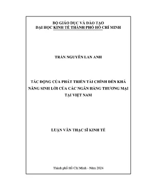 Tác động của phát triển tài chính đến khả năng sinh lời của các ngân hàng thương mại tại việt nam