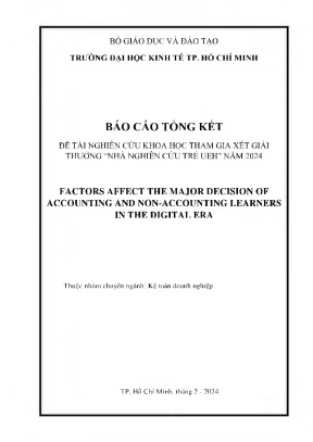 Factors affect the major decision of accounting and non accounting learners in the digital era