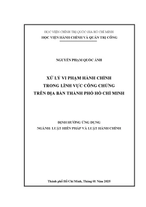 Xử lý vi phạm hành chính trong lĩnh vực công chứng trên địa bàn thành phố hồ chí minh