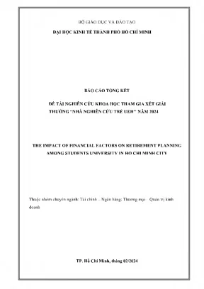 The impact of financial factors on retirement planning among students university in ho chi minh city