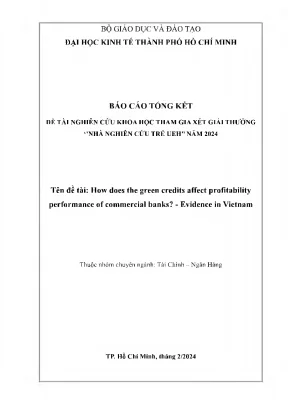 How do the green credits affect profitability performance of commercial banks evidence in vietnam