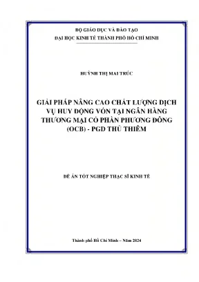 Giải pháp nâng cao chất lượng dịch vụ huy động vốn tại ngân hàng thương mại cổ phần phương đông ocb pgd thủ thiêm