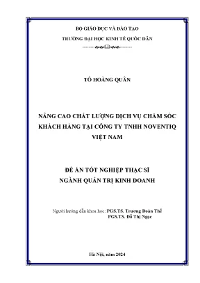 Luận văn thạc sĩ quản trị kinh doanh nâng cao chất lượng dịch vụ chăm sóc khách hàng tại công ty tnhh noventiq việt nam