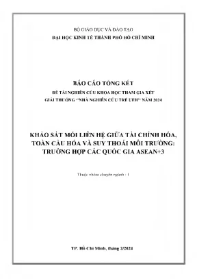 Khảo sát mối liên hệ giữa tài chính hóa toàn cầu hóa và suy thoái môi trường trường hợp các quốc gia asean 3