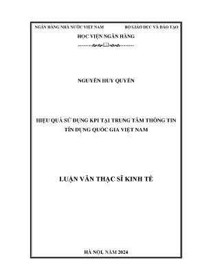 Luận văn thạc sĩ quản trị kinh doanh hiệu quả sử dụng kpi tại trung tâm thông tin tín dụng quốc gia việt nam