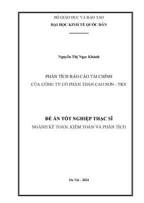Luận văn thạc sĩ kế toán phân tích báo cáo tài chính của công ty cổ phần than cao sơn tkv