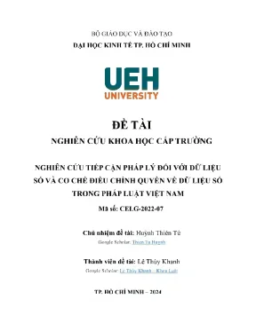 Nghiên cứu tiếp cận pháp lý đối với dữ liệu số và cơ chế điều chỉnh quyền về dữ liệu số trong pháp luật việt nam