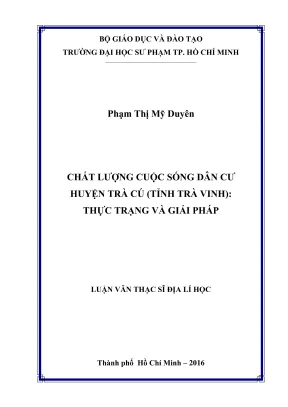 Luan van thac si dia ly chat luong cuoc song dan cu huyen tra cu tinh tra vinh thuc trang va giai phap