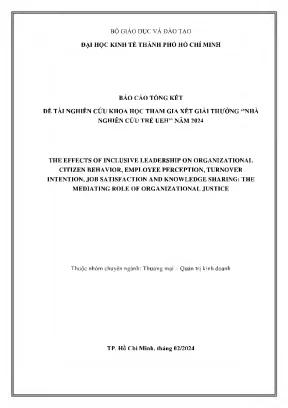 The effects of inclusive leadership on organizational citizen behavior employee perception turnover intention job satisfaction and knowledge sharing the mediating role of organizational justice