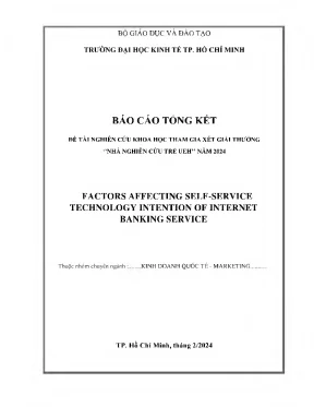 Factors affecting self service technology intention of internet banking service