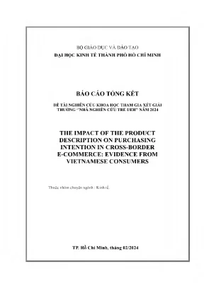 The impact of the product description on purchasing intention in cross border e commerce evidence from vietnamese consumers