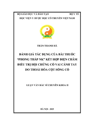 Đánh giá tác dụng của bài thuốc phong thấp nk kết hợp điện châm điều trị hội chứng cổ vai cánh tay do thoái hóa cột sống cổ