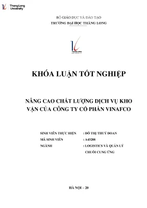Nâng cao chất lượng dịch vụ kho vận của công ty cổ phần vinafaco