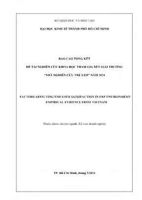 Factors affecting end user satisfaction in erp environment empirical evidence from vietnam