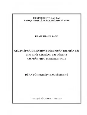 Giải pháp cải thiện hoạt động quản trị nhân tài cho khối vận hành tại công ty cổ phần phúc long heritage