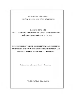 Influencing factors of onlien reviews an empirical analysis of determinants of purchase intention and negative review diagnosticity on shopee