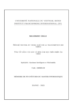 Résumé textuel et visuel basé sur la transcription des vidéos tóm tắt bằng văn bản và hình ảnh dựa trên phiên âm video