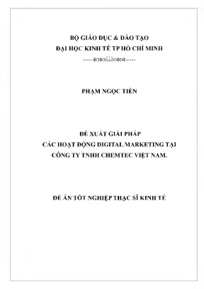 Đề xuất giải pháp các hoạt động digital marketing tại công ty tnhh chemtec việt nam