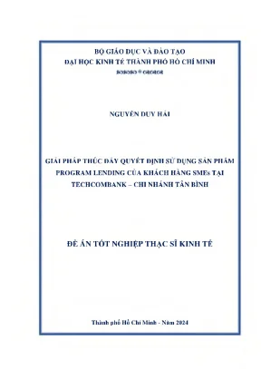 Giải pháp thúc đẩy quyết định sử dụng sản phẩm program lending của khách hàng smes tại techcombank chi nhánh tân bình