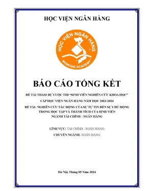 Đề tài nghiên cứu khoa học nghiên cứu tác động của sự tự tin đến sự chủ động trong học tập và thành tích của sinh viên ngành tài chính ngân hàng