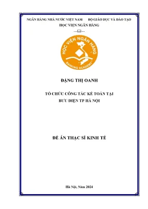 Luận văn thạc sĩ kế toán tổ chức công tác kế toán tại bưu điện tp hà nội