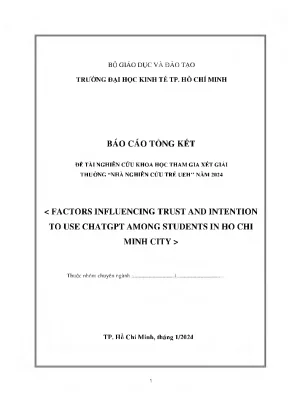 Factors influencing trust and intention to use chatgpt among students in ho chi minh city