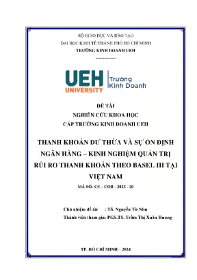 Thanh khoản dư thừa và sự ổn định ngân hàng kinh nghiệm quản trị rủi ro thanh khoản theo basel iii tại việt nam