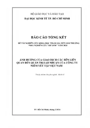 Ảnh hưởng của giao dịch các bên liên quan đến quản trị lợi nhuận của công ty niêm yết tại việt nam